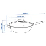 BESINNING Wok with lid, non-stick coating, 32 cm