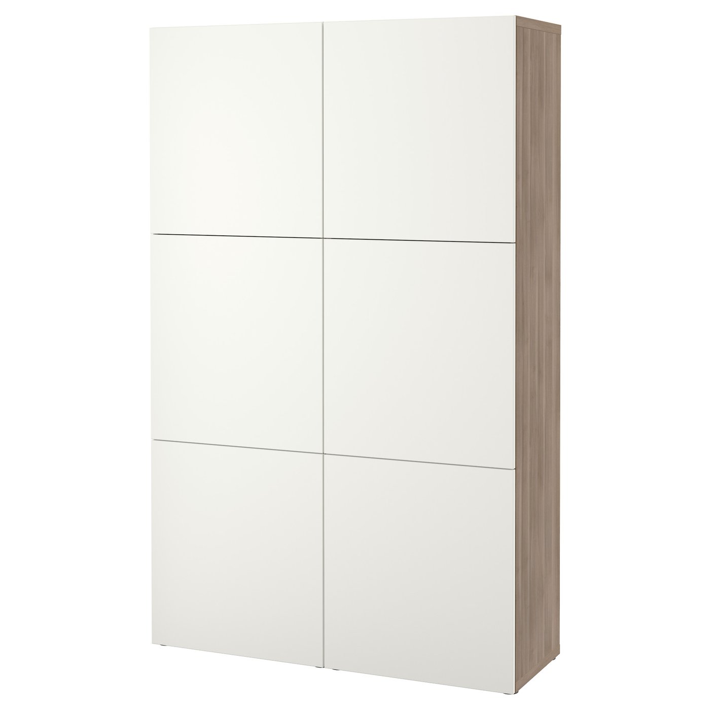 BESTÅ تشكيلة تخزين مع أبواب مظهر الجوز مصبوغ رمادي/Lappviken أبيض IKEA BESTÅ تشكيلة تخزين مع أبواب مظهر الجوز مصبوغ رمادي/Lappviken أبيض IKEA