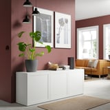 BESTÅ Storage combination with doors, white/Hanviken white, 180x42x65 cm