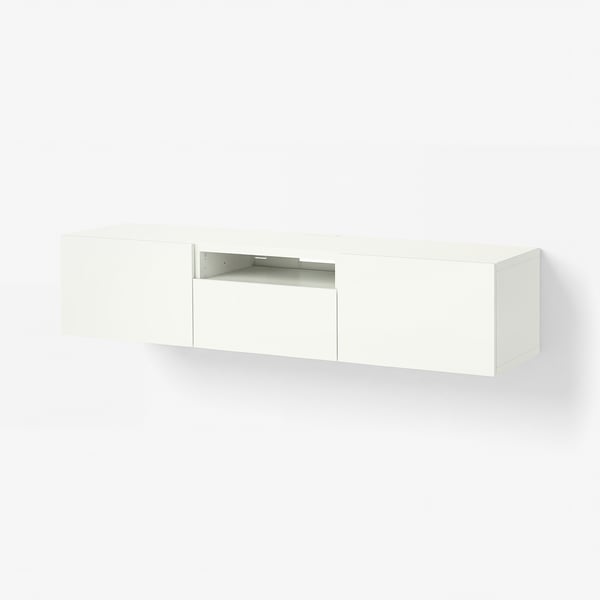 BESTÅ TV bench, white/Lappviken white, 180x42x39 cm
