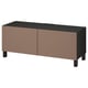 BESTÅ TV bench with doors, black-brown/Lappviken/Stubbarp light grey-brown, 120x42x48 cm