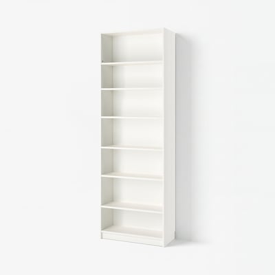 BILLY Bookcase with height extension unit, white, 80x28x237 cm
