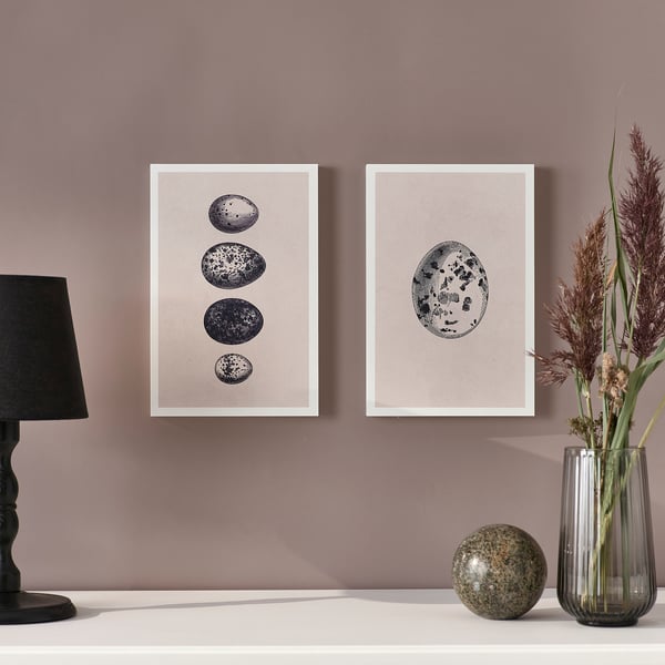 BJÖRNAMO Art print on hollow wood, eggs, 20x30 cm