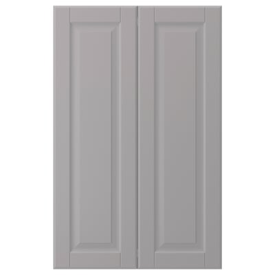 BODBYN 2-p door f corner base cabinet set, grey, 25x80 cm