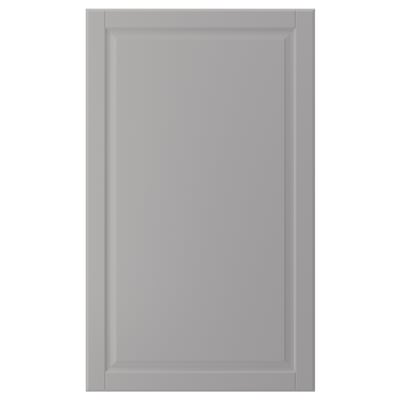 Grey BODBYN cabinet door with bevelled panels and framed design.