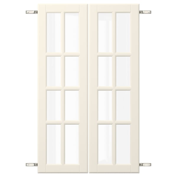 BODBYN Door pair with hinges, off-white, 60x100 cm