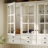 BODBYN Glass door, off-white, 40x80 cm
