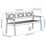 BONDHOLMEN Bench with backrest, outdoor, white/beige/Järpön/Duvholmen anthracite