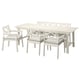 Option: BONDHOLMEN Table+3 chrs w armr+ bench, outdoor, white/beige/Frösön/Duvholmen beige