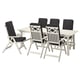 Option: BONDHOLMEN Table+6 reclining chairs, outdoor, white/beige/Järpön/Duvholmen anthracite