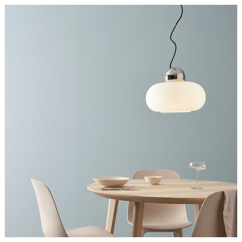 DEJSA Pendant lamp, chromeplated/opal white glass, 36 cm IKEA