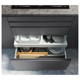 EKBACKEN Worktop, dark grey marble effect/laminate, 186x2.8 cm