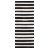 ELSYSTEM Rug, low pile, black/white/stripe, 80x200 cm