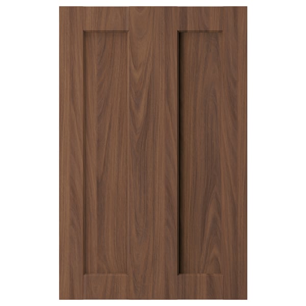 ENKÖPING 2-p door f corner base cabinet set, brown walnut effect, 25x80 cm