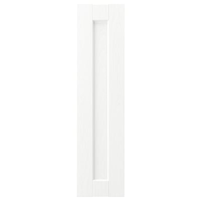 ENKÖPING white cabinet door. Square, framed, subtle grain texture. Made of fibreboard, plastic edging, foil.