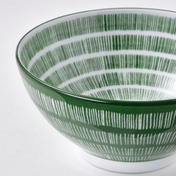 ENTUSIASM Bowl, patterned/green, 12 cm