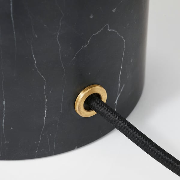EVEDAL Table lamp, marble/grey globe