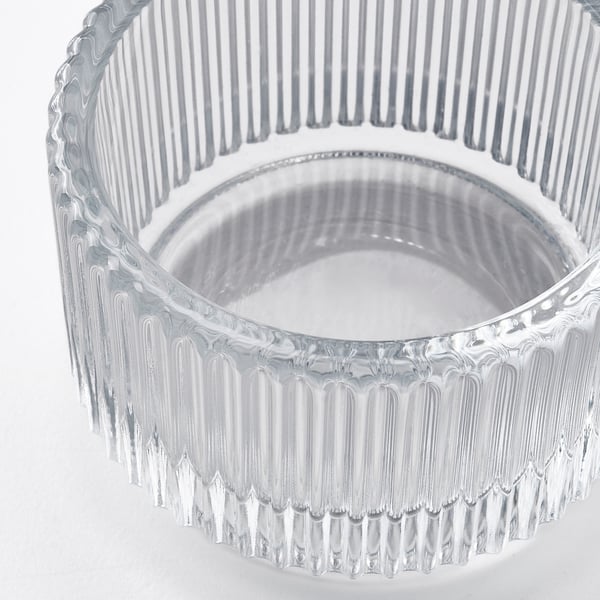 FINSMAK Tealight holder, clear glass, 3.5 cm