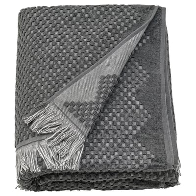 FJÄLLSTARR Bath sheet, dark grey, 100x150 cm