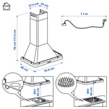 FÖLJANDE Wall mounted extractor hood, stainless steel, 80 cm
