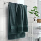FREDRIKSJÖN Bath sheet, grey-turquoise, 100x150 cm