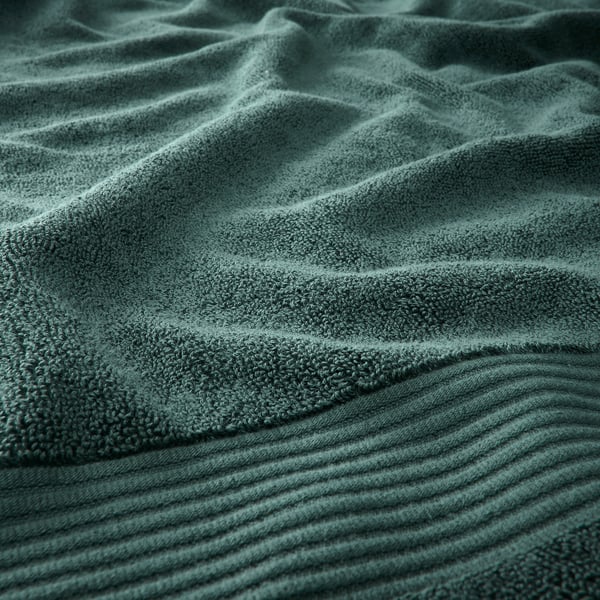 FREDRIKSJÖN Bath sheet, grey-turquoise, 100x150 cm