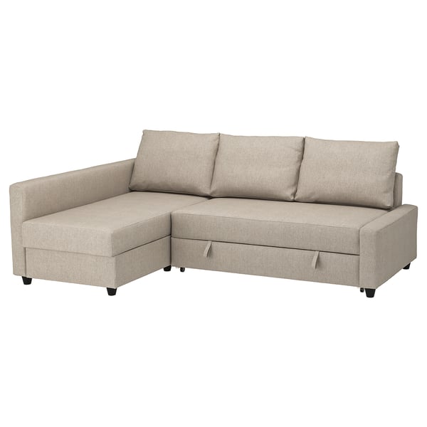 FRIHETEN Corner sofabed with storage, Hyllie beige IKEA