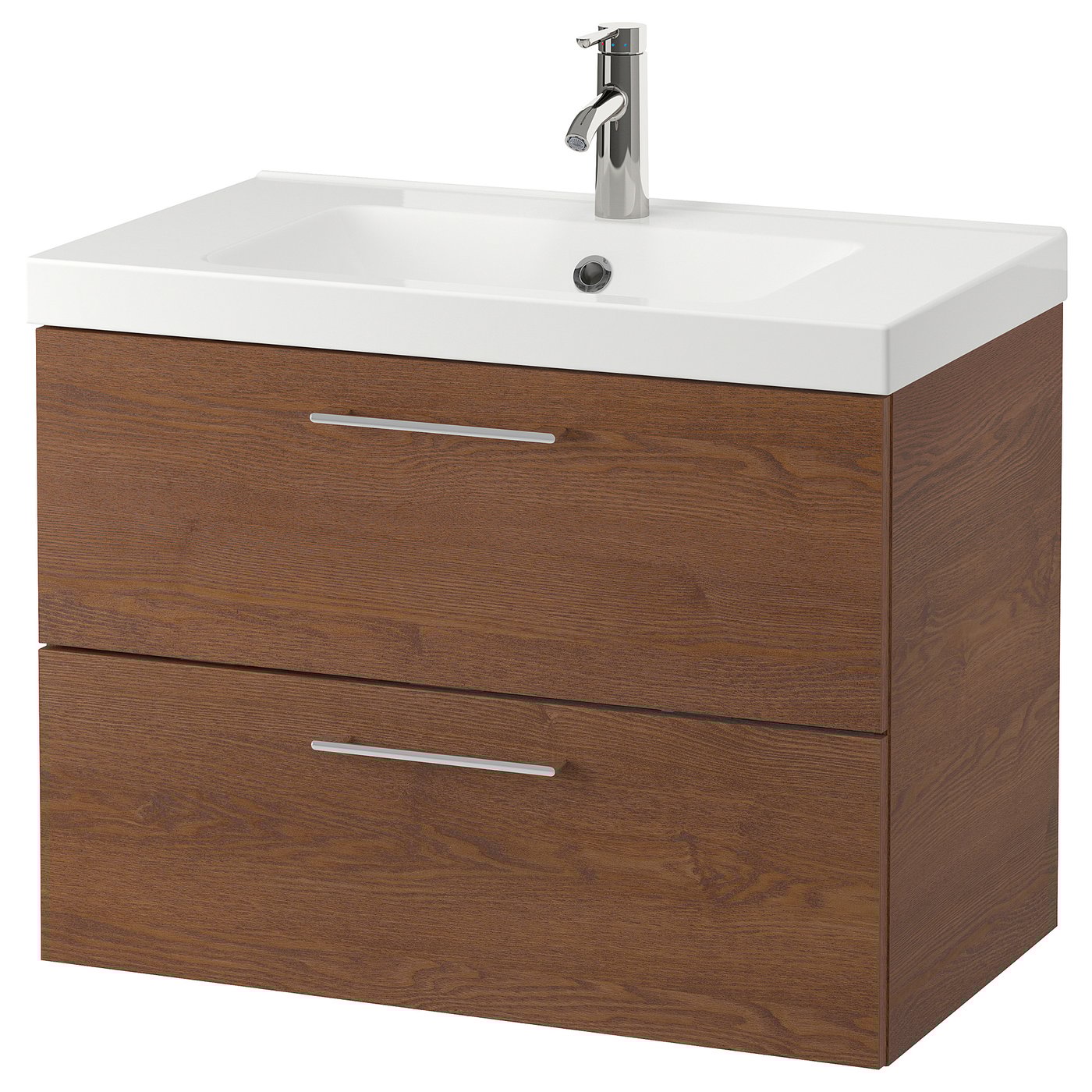 / ODENSVIK Washstand with 2 drawers brown stained ash
