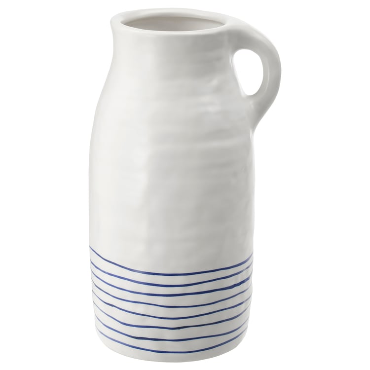 GODTAGBAR Vase ceramic white/blue IKEA