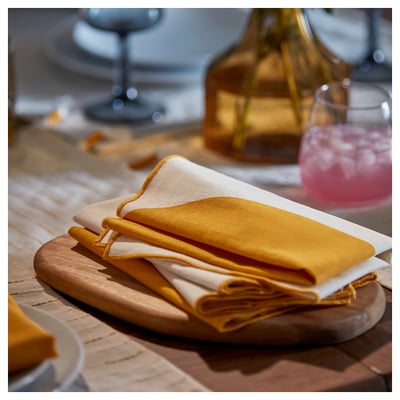 GOKVÄLLÅ Napkin, yellow, 40x40 cm