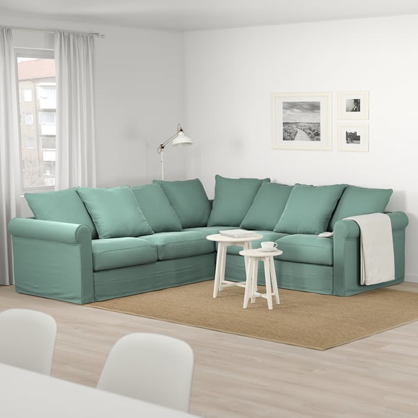 GRÖNLID Corner sofa, 4seat Ljungen light green IKEA