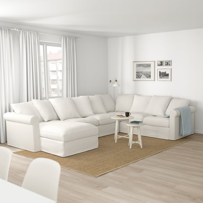 GRÖNLID Corner sofa, 5seat with chaise longue, Inseros white IKEA