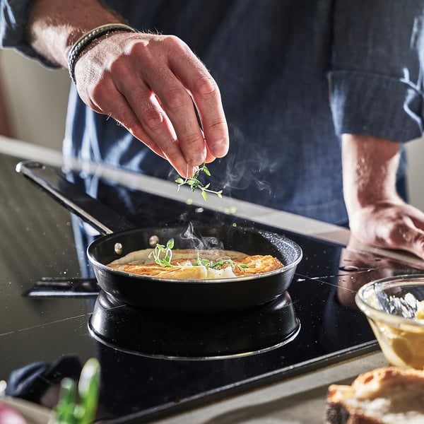 GULDÖRING Frying pan, non-stick coating stainless steel/black-grey, 16 cm