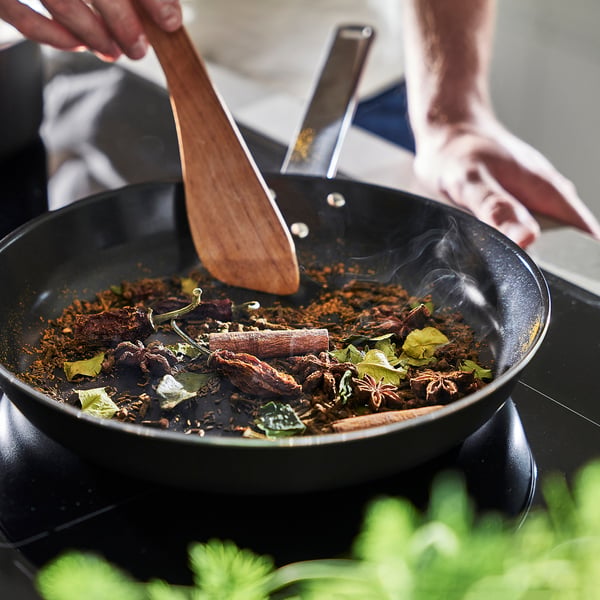 GULDÖRING Frying pan, non-stick coating stainless steel/black-grey, 24 cm