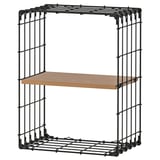 GULLHULT Wall shelf, black/pine antique effect, 30x40 cm