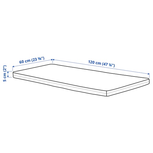 Illustration with measurements for the product: GULLIVER.