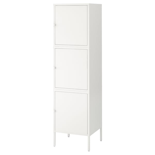 HÄLLAN Storage combination with doors, white, 45x47x167 cm