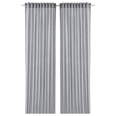 HANNALILL Curtains, 1 pair, blue-grey, 145x300 cm