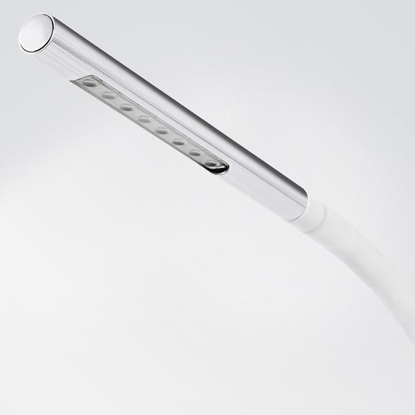 HÅRTE LED work lamp, white/silver-colour