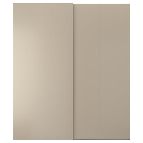 Beige HASVIK sliding door, smooth finish. Modern, minimal design.