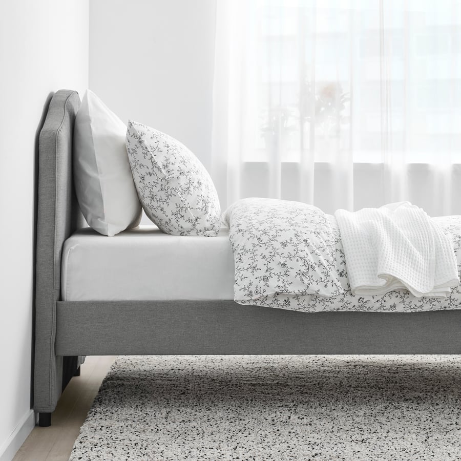 HAUGA Upholstered bed frame Vissle grey IKEA