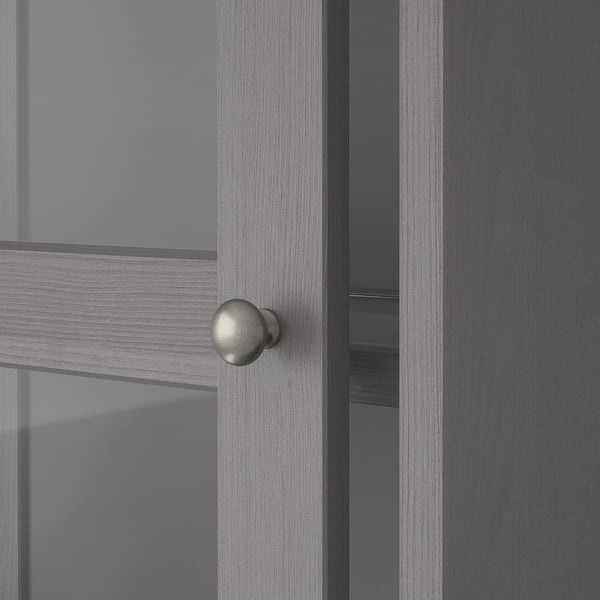 Havsta خزانة بباب زجاج رمادي Ikea