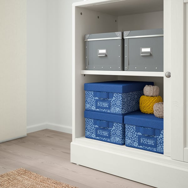 Havsta تشكيلة تخزين بأبواب زجاجية منزلقة أبيض Ikea