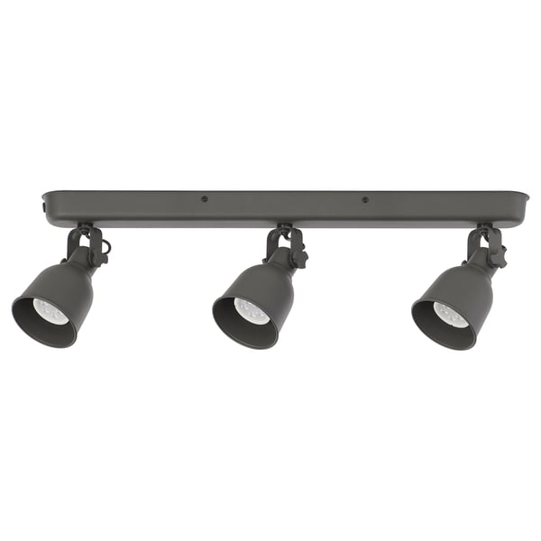 HEKTAR Ceiling track, 3-spots, dark grey