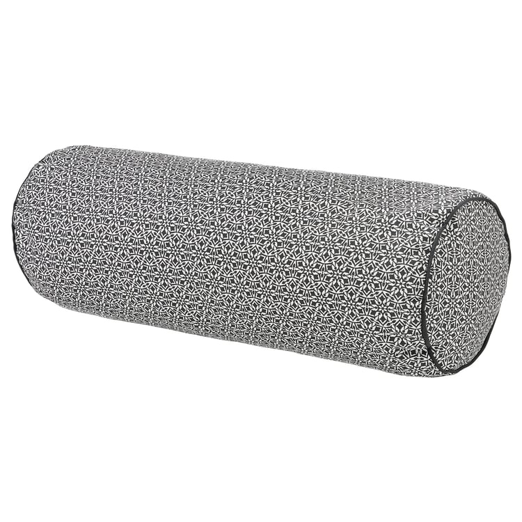 HEMBJUDEN Bolster, black/white, 58x20 cm IKEA