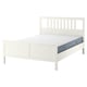 Option: HEMNES Bed frame with mattress, white stain/Valevåg extra firm, 180x200 cm