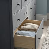 HEMNES Chest of 8 drawers, grey stained, 160x96 cm
