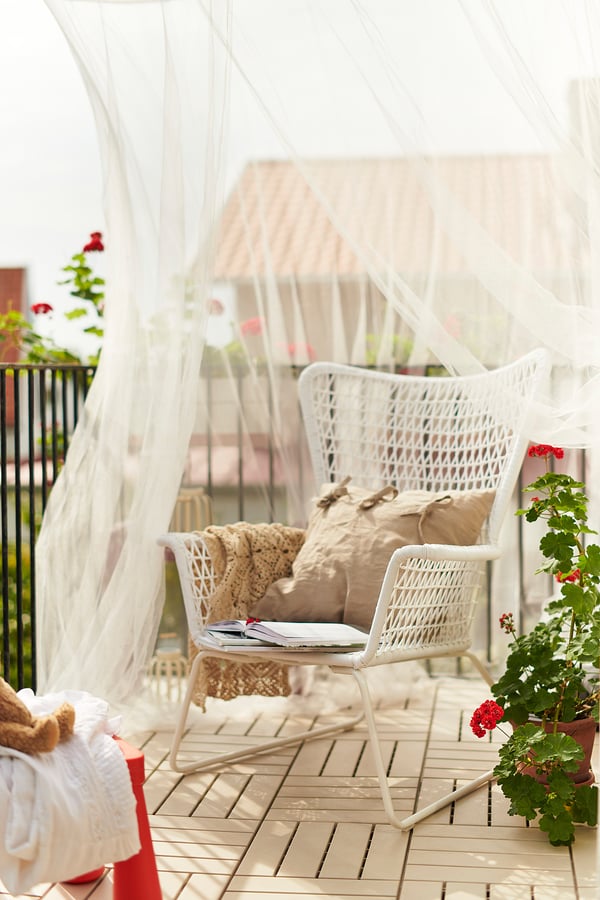 HÖGSTEN Armchair, outdoor, white