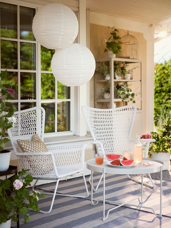 HÖGSTEN Armchair, outdoor, white