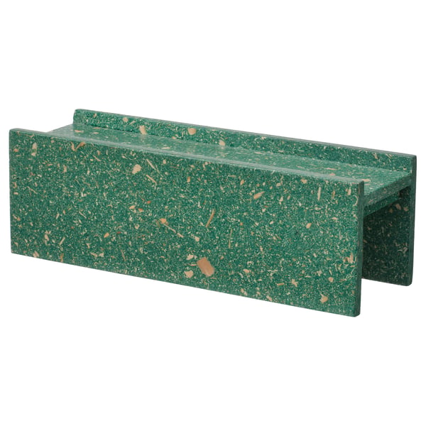 HUNDHAJ green spice rack, rectangular, speckled design, bamboo & polyurethane, stands items upright.